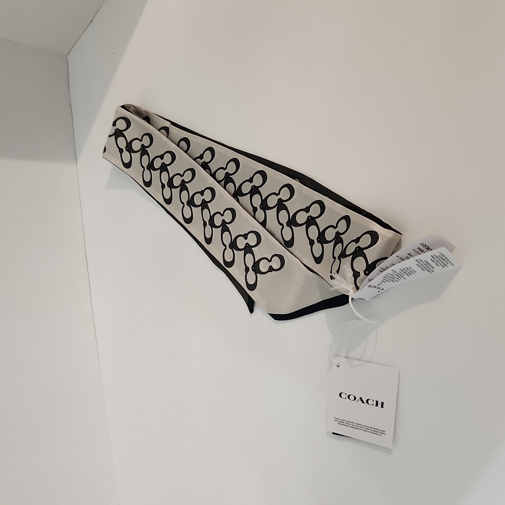 Coach Signature Silk Scarf Twilly - Picture 3 of 6